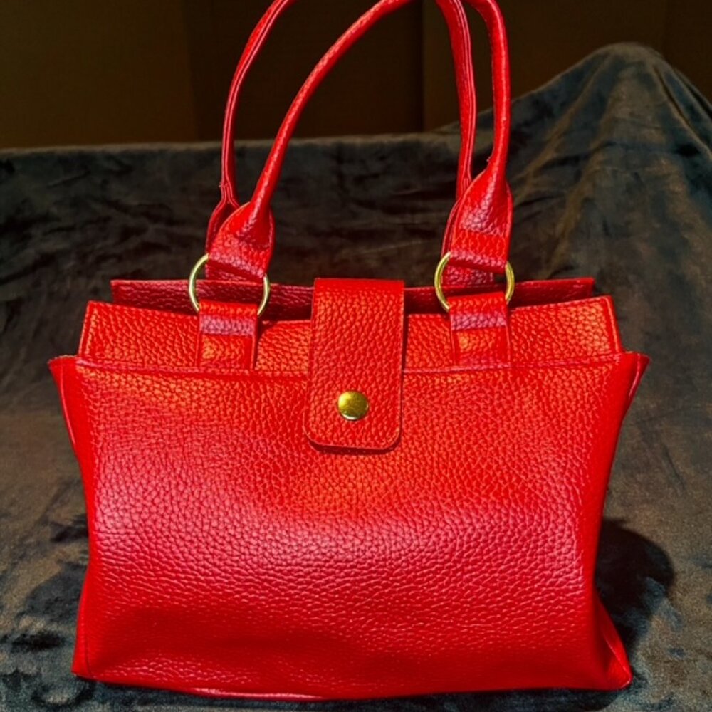 Red Big Leather Bag
